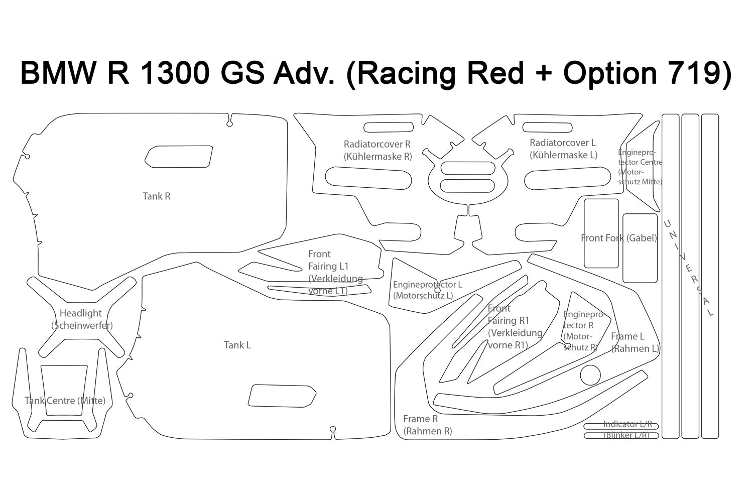 PremiumShield R1300GS Adventure Option 719 Komple Koruma Seti