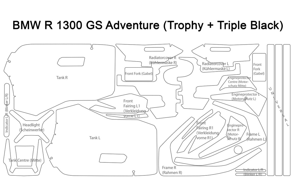 Wunderlich R1300GS Adventure Trophy PremiumShield Komple Boya Koruma Seti