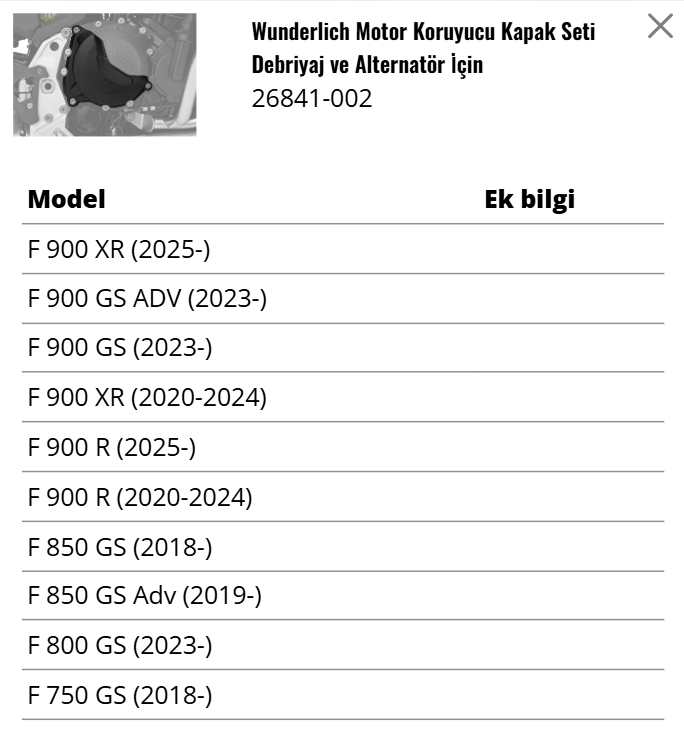 Wunderlich BMW F Serisi Debriyaj ve Alternatör Koruma Seti