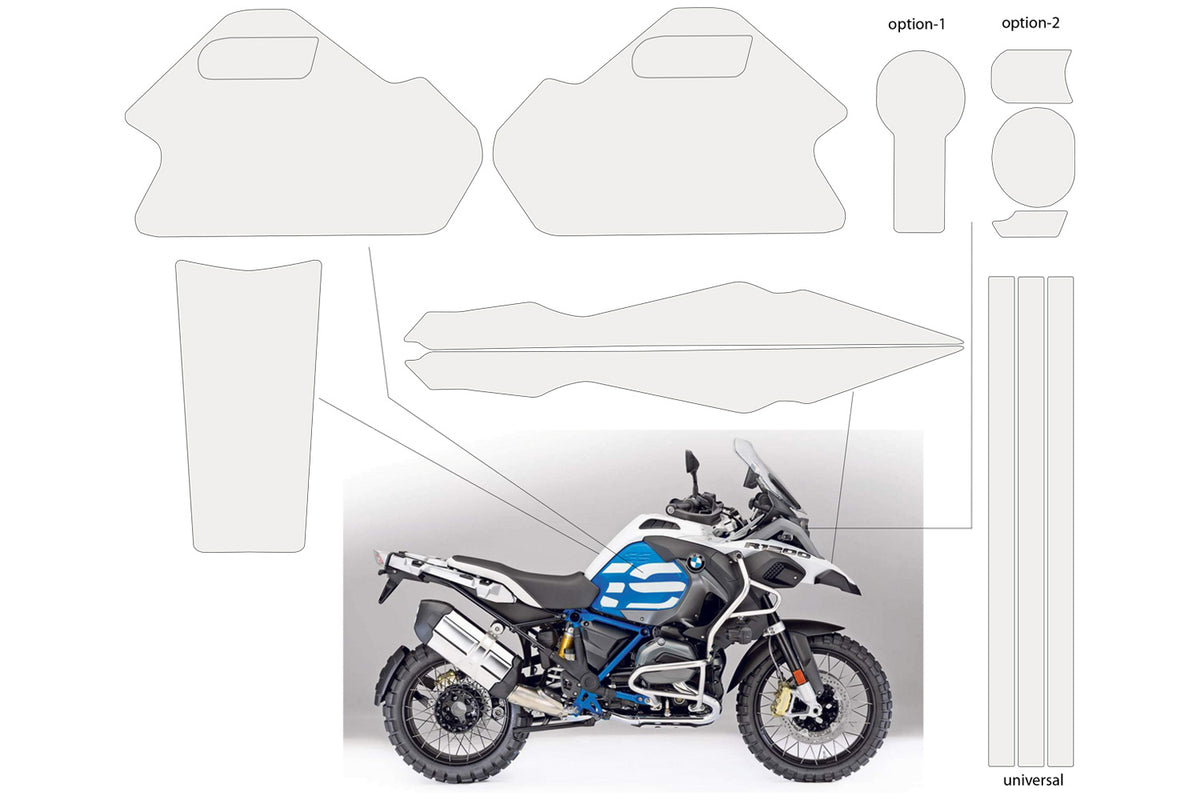 Wunderlich PremiumShield BMW R 1250 GS Adventure için şeffaf komple boya koruma filmi