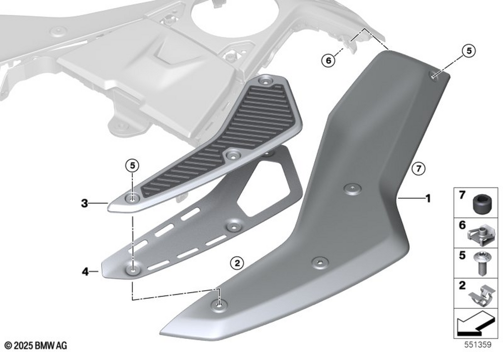 BMW R1300GS Adventure Üst Grenaj Plasitiği Orijinal Sol