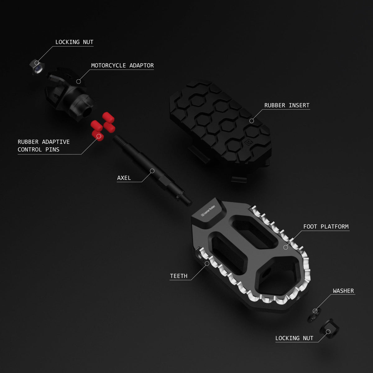 Lone Rider MotoPegs® Motosiklet Ayaklık Seti — Ürün görseli 10