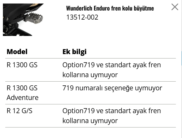 Wunderlich R1300GS / Adventure Fren Genişletme